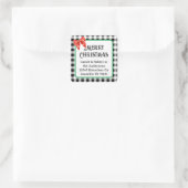 Stickers d'adresse Motif de Noël Buffalo Check (Sac)