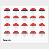 Stickers d'adresse Pot rouge et blanc (Feuille)