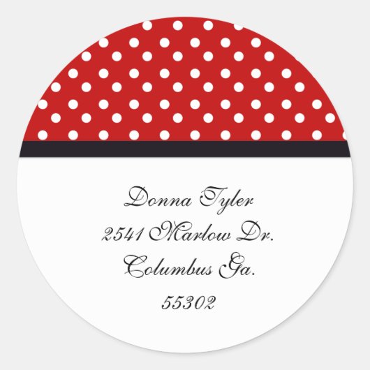 Stickers d'adresse Pot rouge et blanc (Devant)