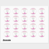 Stickers d'adresse pour bébé jaune et rose (Feuille)