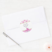 Stickers d'adresse pour bébé jaune et rose (Enveloppe)