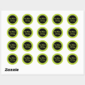 Stickers d'adresse ronde Lime Damask (Feuille)