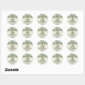 Stickers d'adresse verte Fleur di Lys Damask Sage (Feuille)