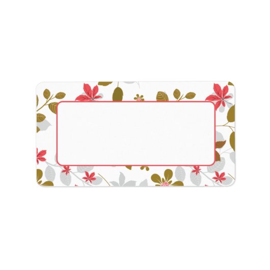 Stickers d'adresses Feuilles Brown rouges (Devant)