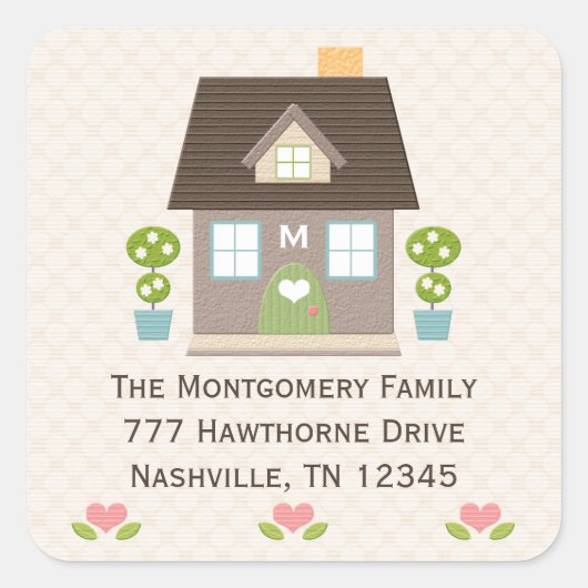 Stickers d'adresses résidentielles monogrammes (Devant)