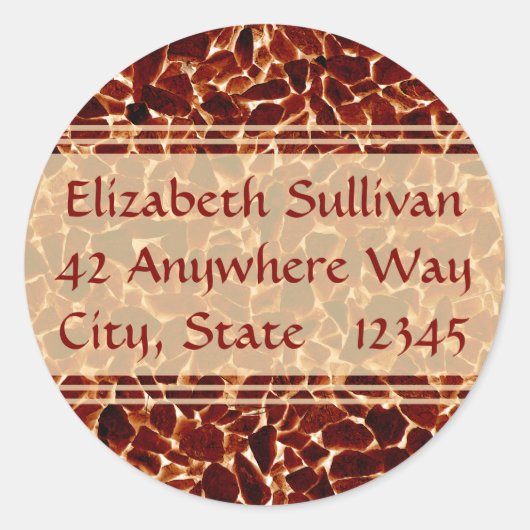 Stickers d'adresses texturées de pierres Brown (Devant)