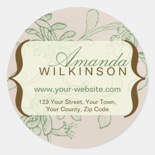 Stickers d'adresses Vintage personnalisés (Devant)