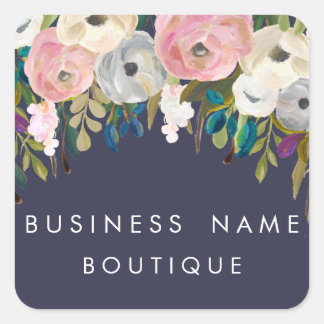 Stickers d'affaires personnalisables à la florale