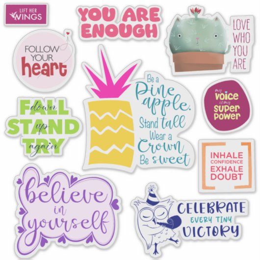 Stickers d'Affirmation Vinyle Coupé Sur Mesure (Devant)