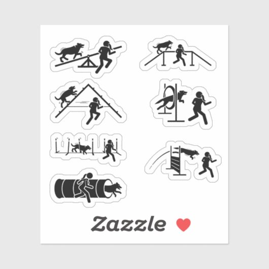 Stickers d'agilité de chien (Feuille)