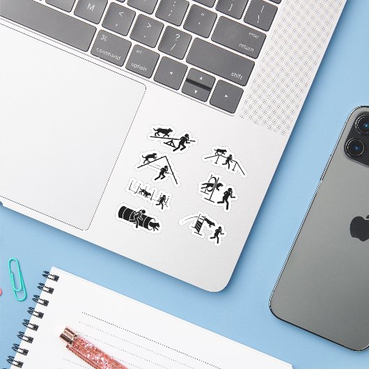 Stickers d'agilité de chien (Ordinateur portable avec iPhone)