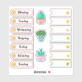 Stickers Daily Kawaii Star pour les planificateurs (Feuille)