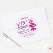 Stickers d'alerte d'allergie alimentaire Robot ros (Enveloppe)