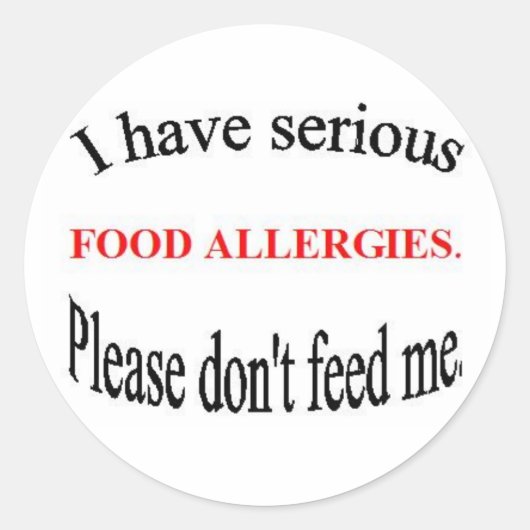 Stickers d'allergie alimentaire (Devant)