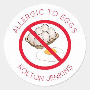 Stickers d'allergie aux oeufs personnalisés