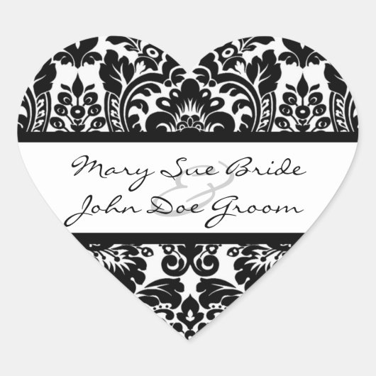 Stickers Damas noir et blanc pour les invitations (Devant)