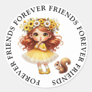 Stickers d'amitié fille mignonne