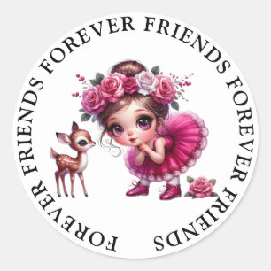 Stickers d'amitié fille mignonne