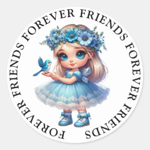 Stickers d'amitié fille mignonne