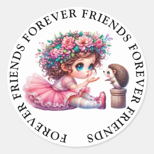 Stickers d'amitié fille mignonne (Devant)