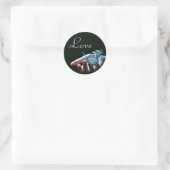 stickers d'amour bleu papillon noir (Sac)