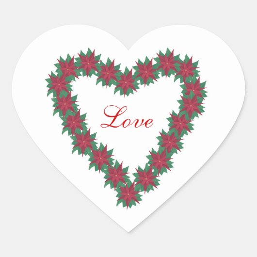 Stickers d'amour en forme de coeur de fleurs Poins (Devant)