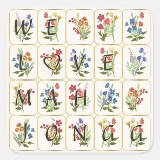 Stickers d'amour Mah Jongg (Devant)