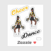 Stickers Dance Pom (Camo Jaune) (Feuille)