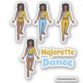 Stickers Dancer Changement rapide Bleu clair Jaune (Devant)