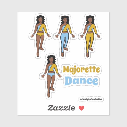 Stickers Dancer Changement rapide Bleu clair Jaune (Feuille)