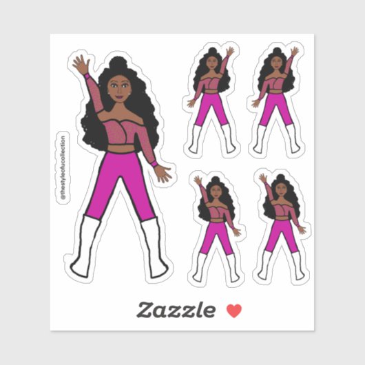 Stickers Dancer Hot Pink #1 (Feuille)