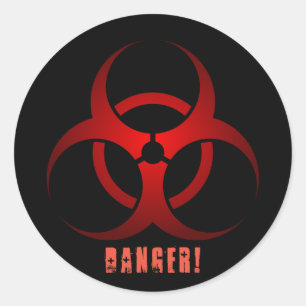 Stickers Danger Glossy 1½ pouce (feuille de 20)