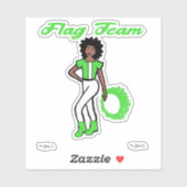 Stickers d'anneau de l'équipe du drapeau ( Vert 2) (Feuille)