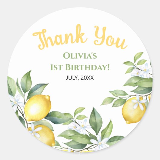 Stickers d'anniversaire citron citron (Devant)