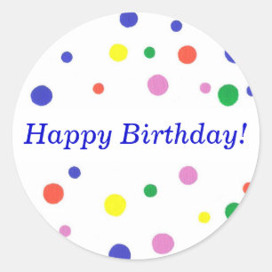 Stickers d'Anniversaire colorés Pois