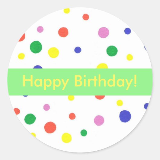 Stickers d'Anniversaire colorés Pois (Devant)