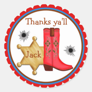 Stickers d'anniversaire Cowboy Wild West