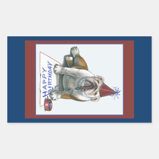 Stickers d'anniversaire de Bull Dog (Devant)