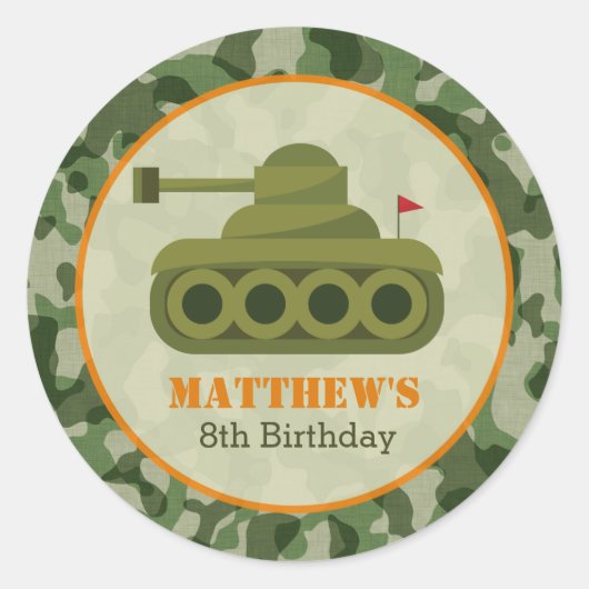 Stickers d'anniversaire de char - Soldat militaire (Devant)
