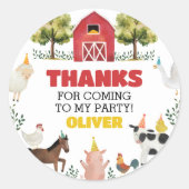 Stickers d'anniversaire de ferme (Devant)