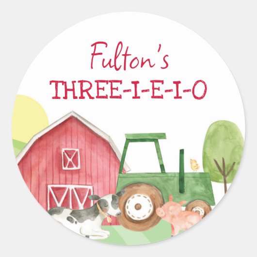 Stickers d'anniversaire de ferme tracteur (Devant)