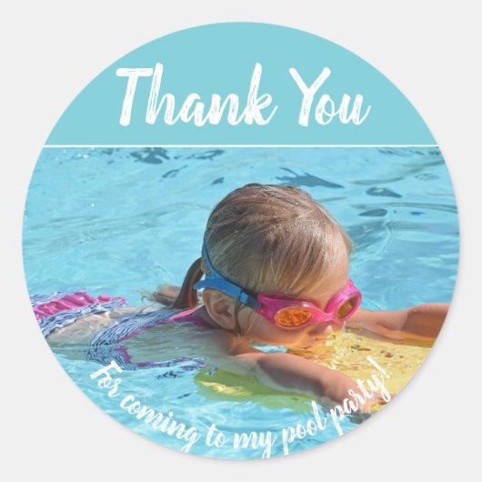Stickers d'anniversaire de la fête de la piscine | (Devant)