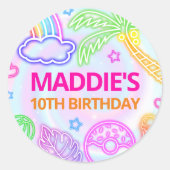 Stickers d'anniversaire de la fête de la piscine d (Devant)