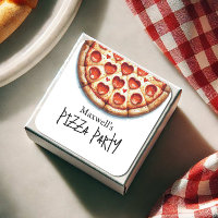 Stickers d'anniversaire de la fête de la pizza per