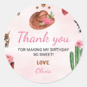 Stickers d'anniversaire de Western Rodeo Cowgirl É (Devant)