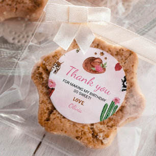 Stickers d'anniversaire de Western Rodeo Cowgirl É