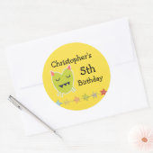 Stickers d'anniversaire du Monstre Kawaii, ronde (Enveloppe)