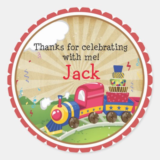 Stickers d'anniversaire du train Choo Choo (Devant)