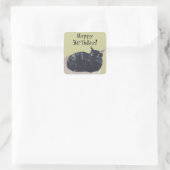 Stickers d'anniversaire joyeuse Chat Tortoise repo (Sac)