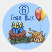 Stickers d'anniversaire léopard de 6 ans ultra mig (Devant)